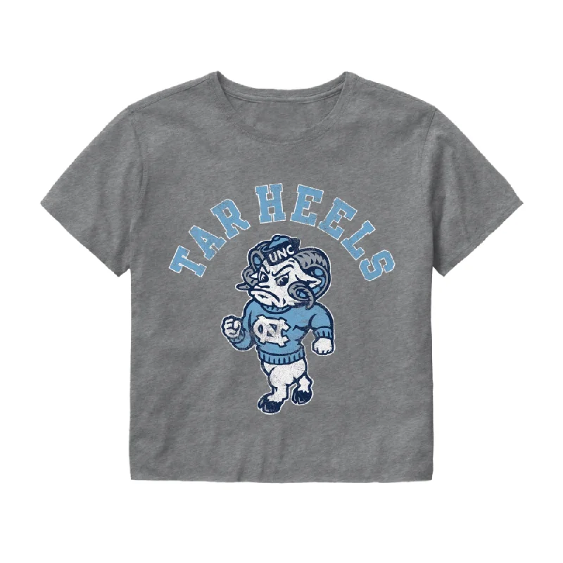 Tar Heels Vintage Strutting Rameses Crop Top Polka Dot Checkered Tartan