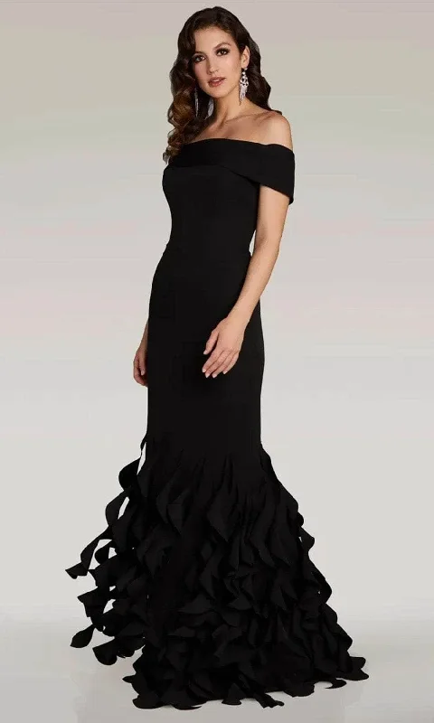 Gia Franco 12365 - Ruffle Detailed Evening Dress Tunics Modern contemporary