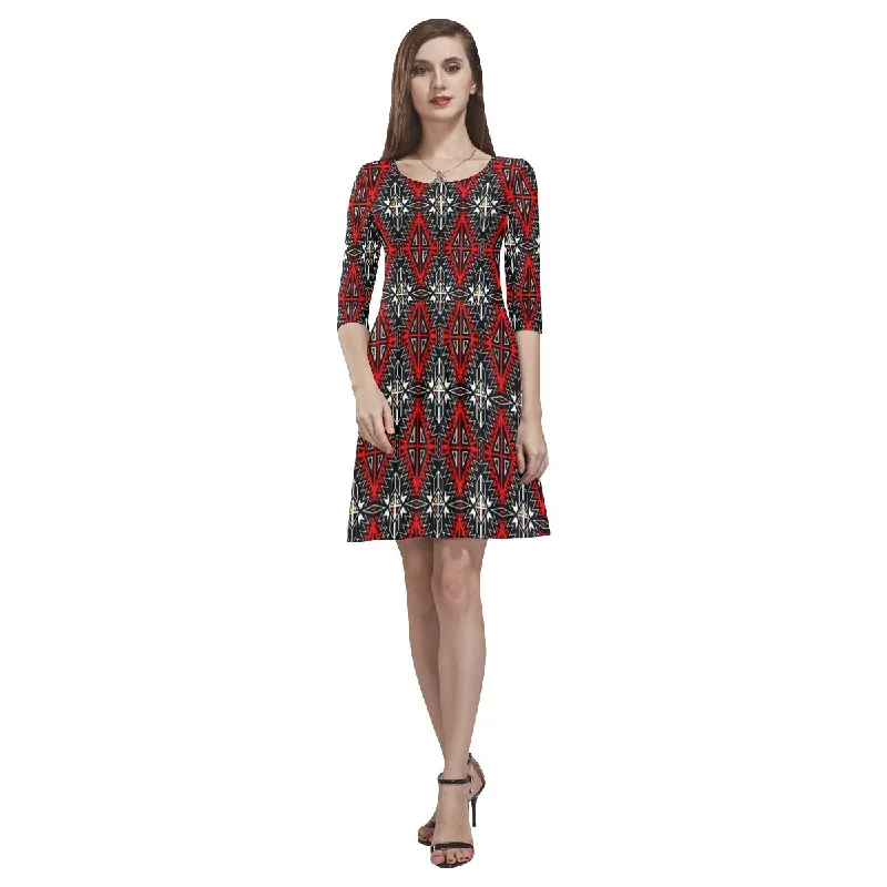 Four Directions Tethys Half-Sleeve Skater Dress Tunics Vintage classic