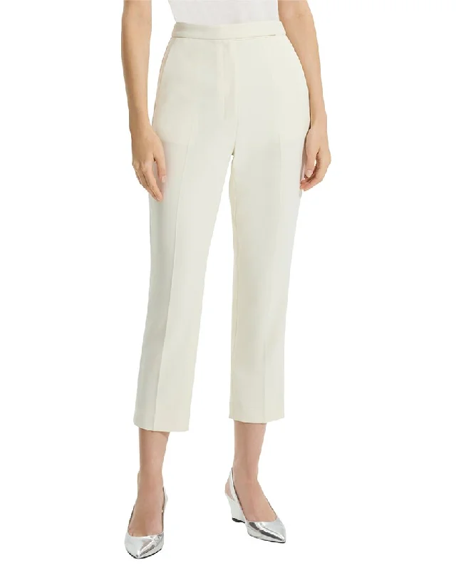 Theory High-Waist Slim Crop Pant Cozy Fitted Pants