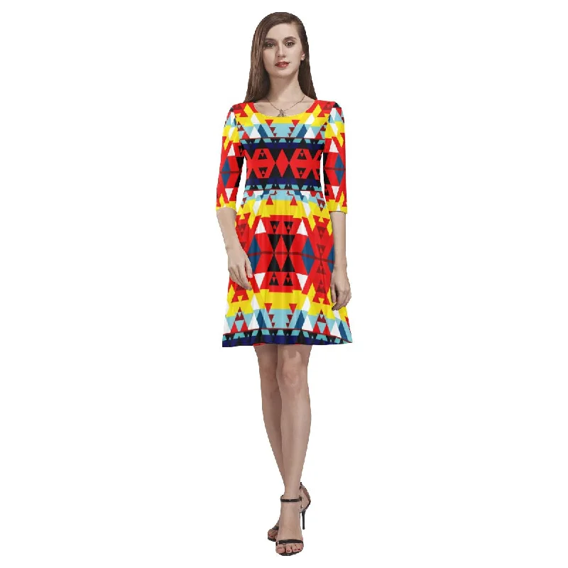 Writing on Stone Enemy Retreat Tethys Half-Sleeve Skater Dress Tunics Custom made