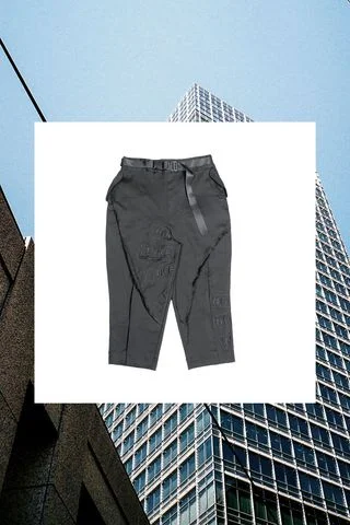 Unhem Cropped-Pants With Embroidery High-Waist Jeans