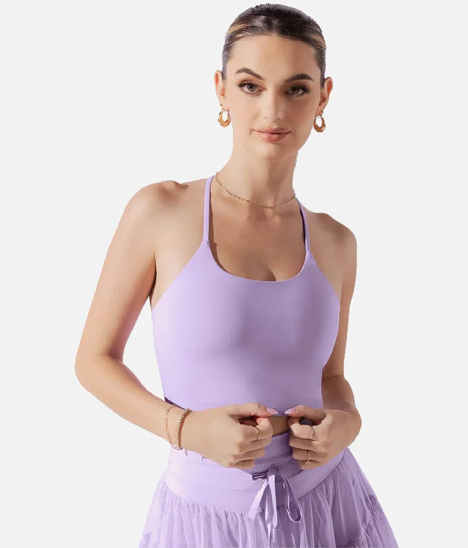 Flexy Crop Top in Lavender - Made to Move, Designed to Shine Chenille Blend Fleece Blend Nylon Blend