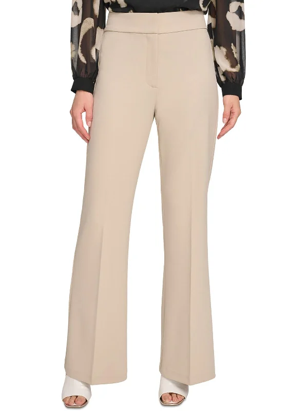 Womens High-Waist Polyester Wide Leg Pants Elegant Dress Pants