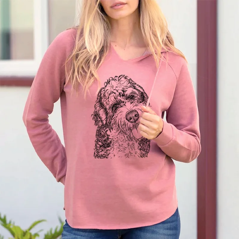 Kaci the Bernedoodle - Cali Wave Hooded Sweatshirt Hoodie with Illustration Artistic Creative