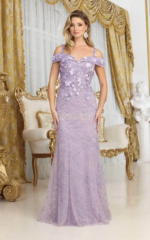 May Queen RQ8088 - Floral Applique Prom Dress Tunics Velvet soft