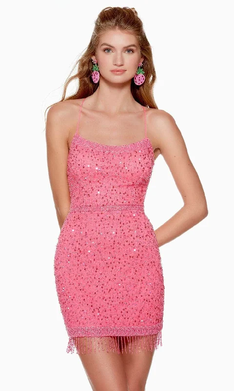 Alyce Paris 4680 - Strappy Back Beaded Cocktail Dress Tunics Chinos classic