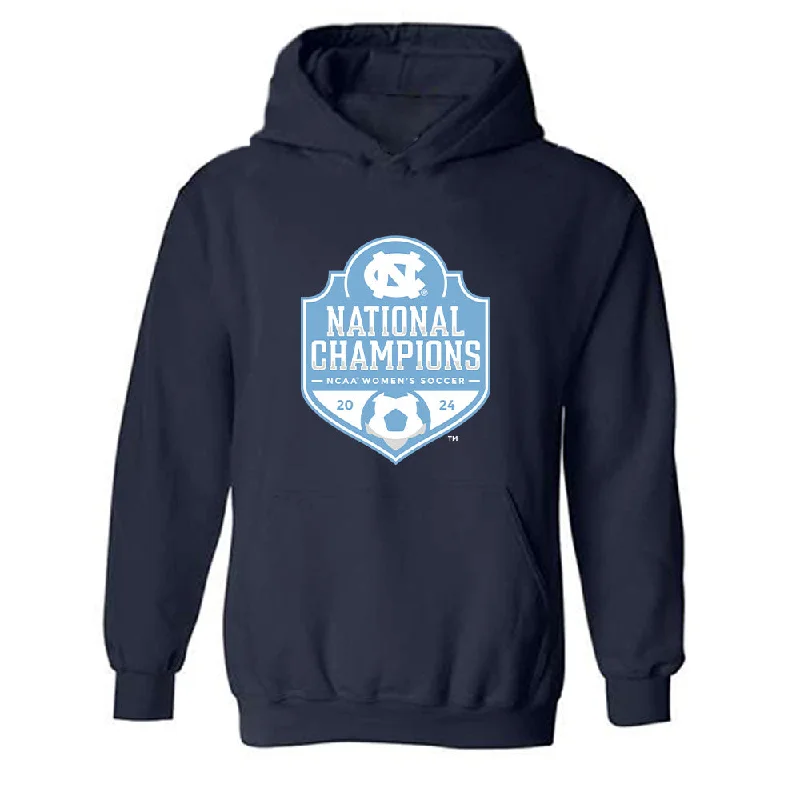 UNC - NCAA Women's Soccer : Raegan Williams - National Champs Hooded Sweatshirt Hoodie with Applique Textured Unique