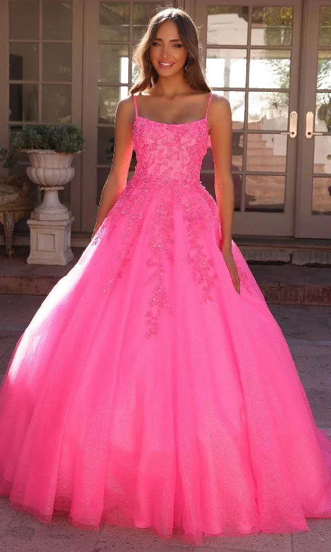 Nox Anabel H1464 - Glitter A-Line Prom Dress Tunics Favorite customer