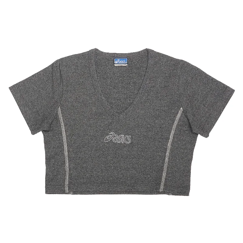 Asics Crop Top - UK 12 Spandex Blend Rayon Blend Denim Blend
