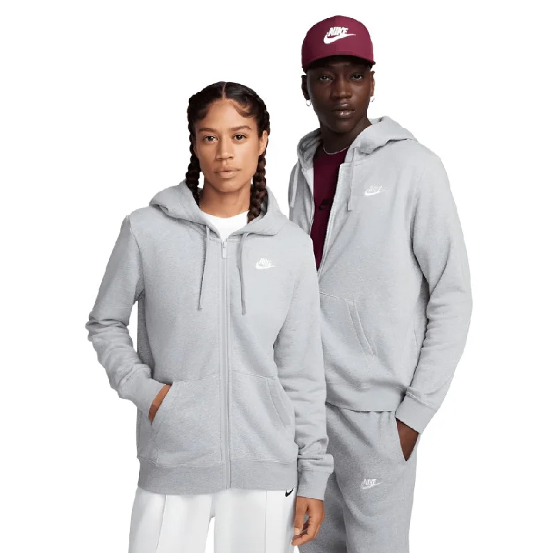 Nike Womens NSW Club Fleece Full Zip Hoodie Hoodie with Hem Applique Textured Unique