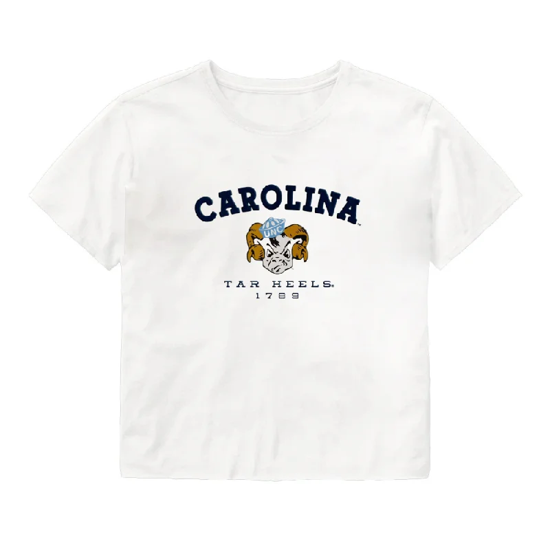 North Carolina Tar Heels Vintage Embroidered Crop Top Front Pockets Side Pockets Patch Pockets