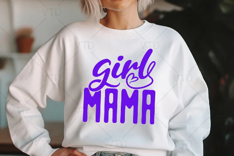 Girl Mama Svg Png Files, Mom Svg, Mama Svg, Girl Mom Svg, Mom gift Of Girls Svg, Daughter Svg, Mommy Svg, Funny Mom Svg, Girl Mom sweatshirt Svg Hoodie with Metallic Shiny Futuristic