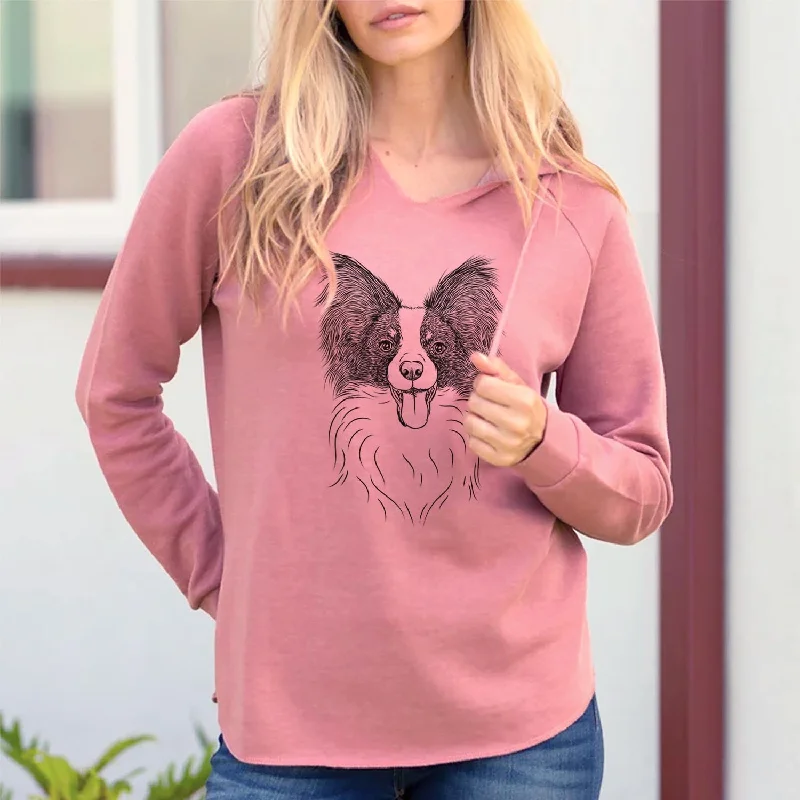 Patrick the Papillon - Cali Wave Hooded Sweatshirt Hoodie with Fur Luxurious Winter
