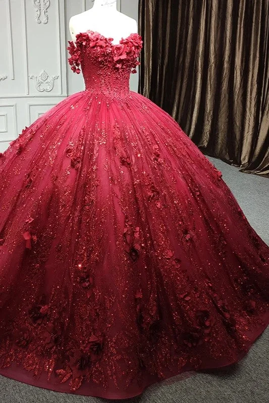 Exquisite Red Pearls Sleeveless Quinceanera Dresses 3D Appliques Party Dresses Tunics Essential wardrobe