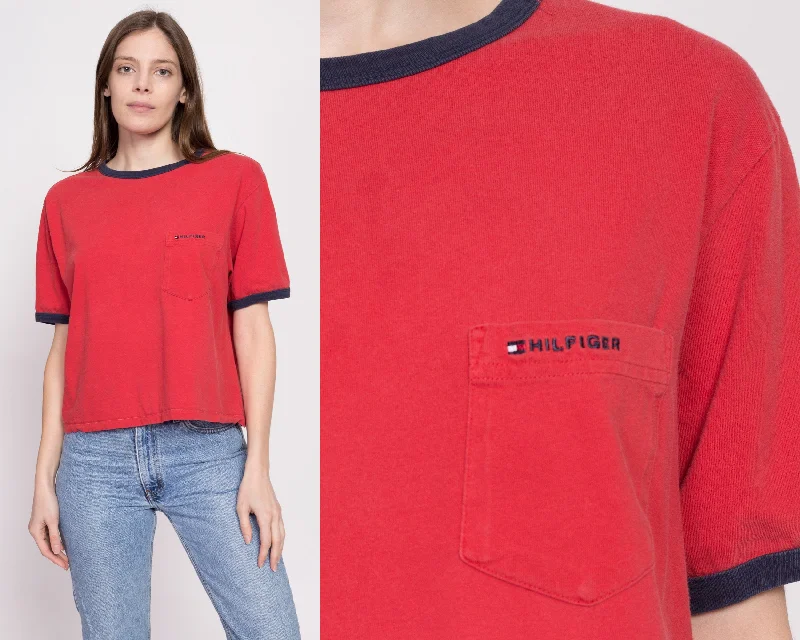 90s Tommy Hilfiger Crop Top - One Size Cozy Warm Stylish