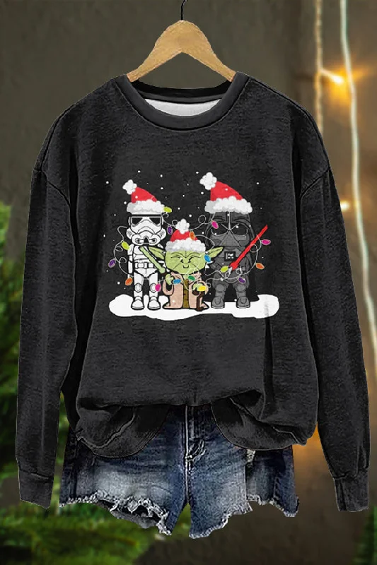 Christmas Star Wars Sweatshirt Hoodie with Gradient Ombre Colorful