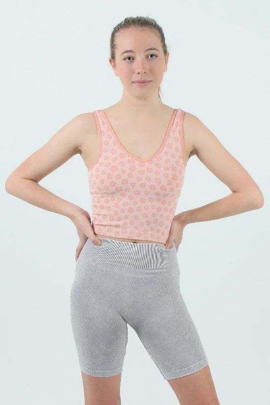 Quiet Storm Daisy Print Crop Top Lace Blend Ribbed Blend Corduroy Blend