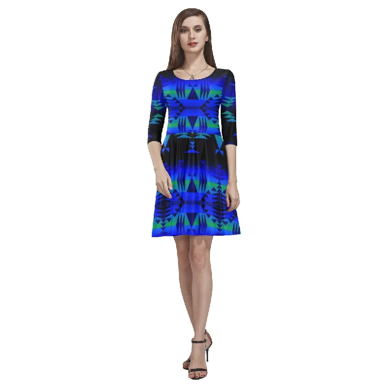 Between the Blue Ridge Mountains Tethys Half-Sleeve Skater Dress Tunics Gym athletic