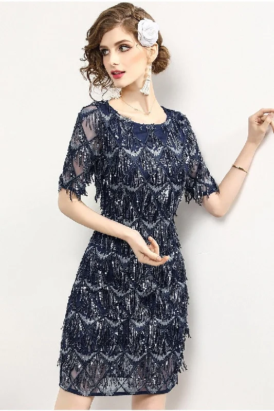 Sequin Tassel Party Dress Tunics Stylish modern