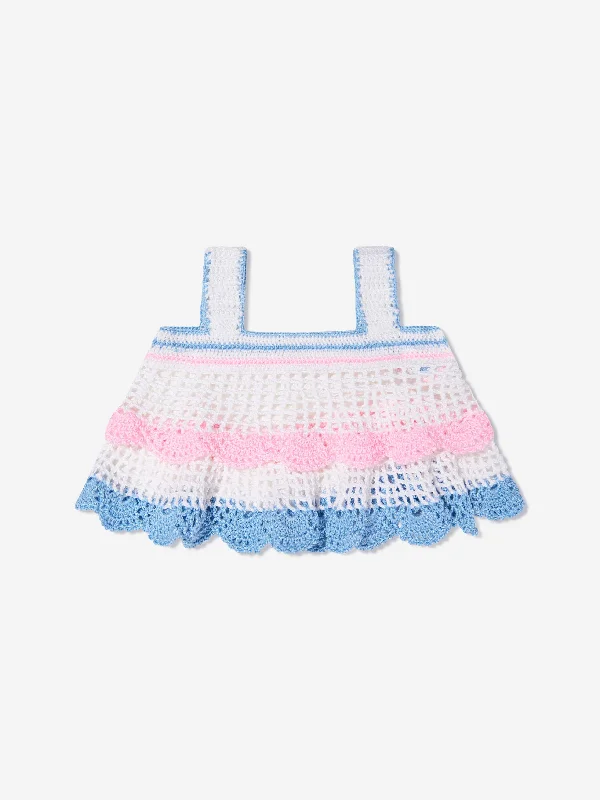 Girls Harriot Crop Top in Multicolour Hooded Caped Shawl Collar