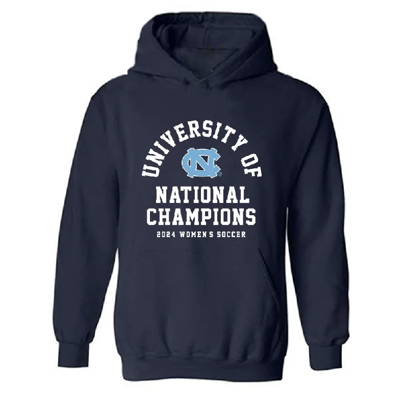 UNC - NCAA Women's Soccer : Evelyn Shores - Champs Classic Shersey Hooded Sweatshirt Hoodie with Magnetic Closure Innovative Modern