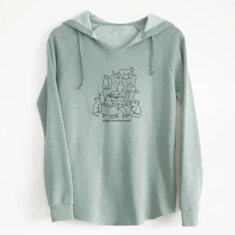 What's One More Cat? - Cali Wave Hooded Sweatshirt Hoodie with Print Artistic Unique