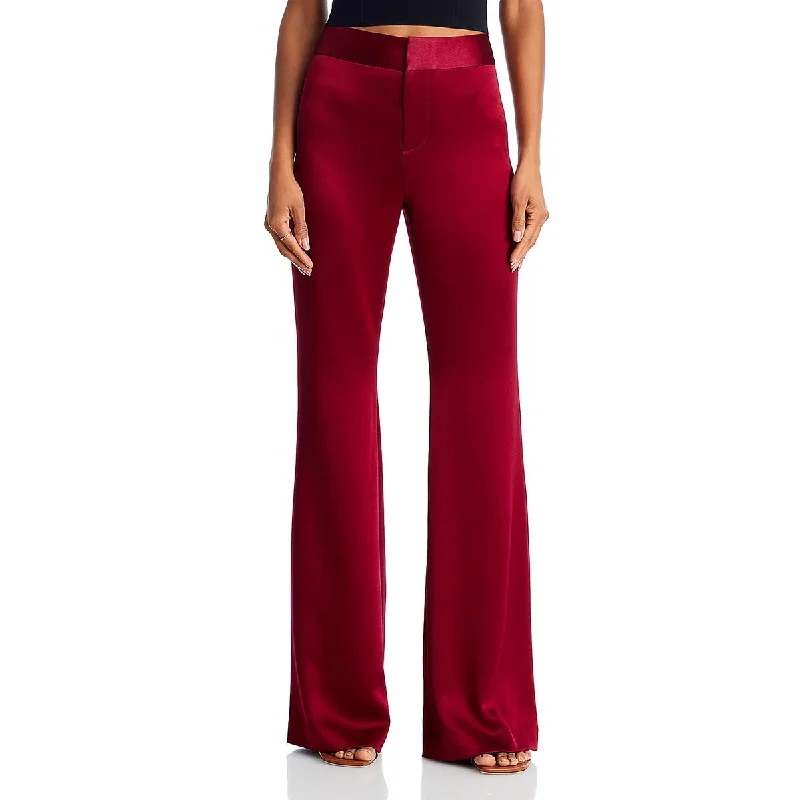 Denny Womens Satin Slim Boot Dress Pants Comfy High-Waist Jeans