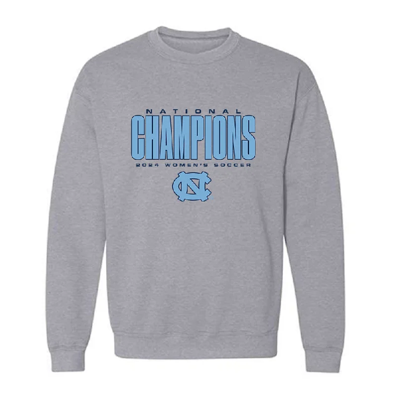 UNC - NCAA Women's Soccer : Marisa Shorrock - National Champs Crewneck Sweatshirt Hoodie with Snap Buttons Easy Quick