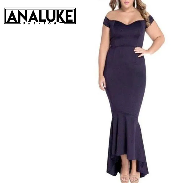 Off-shoulder Mermaid Style Party Dress Glittery Long Formal