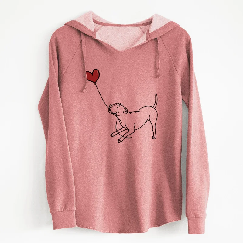 Pitbull Terrier Heart String - Cali Wave Hooded Sweatshirt Hoodie with Rhinestones Sparkly Elegant