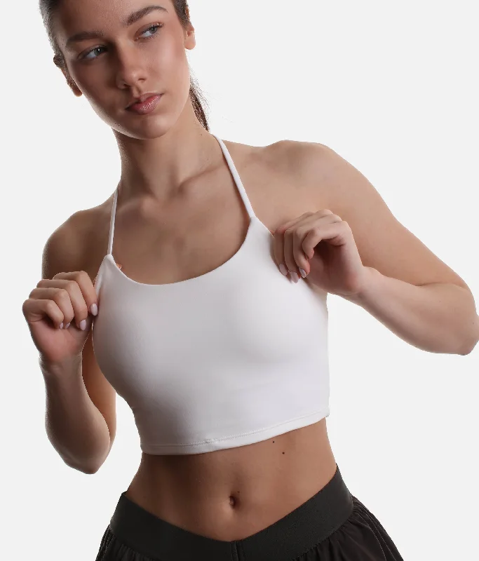 Flexy Crop Top in Cream – Elevate Your Activewear Satin Blend Silk Blend Wool Blend