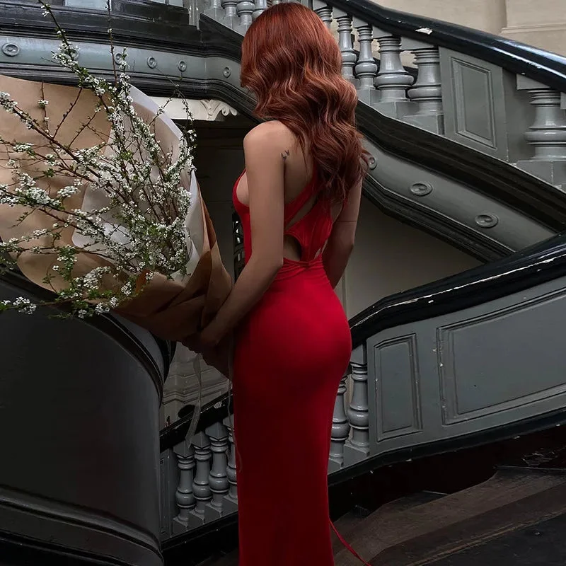 Off Shoulder High Waist Slim Red Evening Party Dress Tunics Formal black