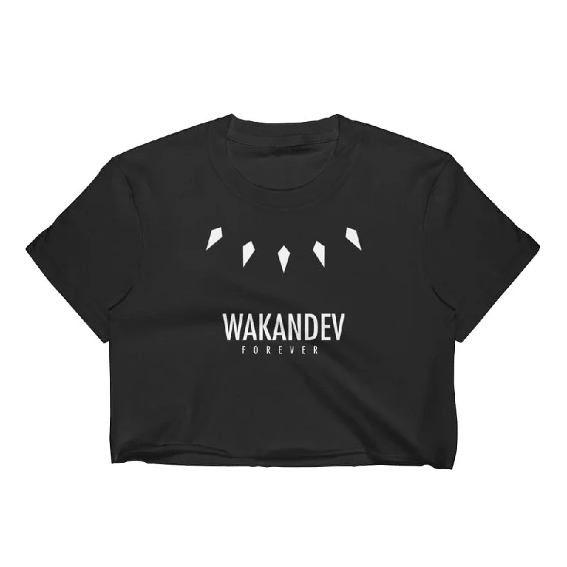 Wakandev Women's Crop Top Front Pockets Side Pockets Patch Pockets