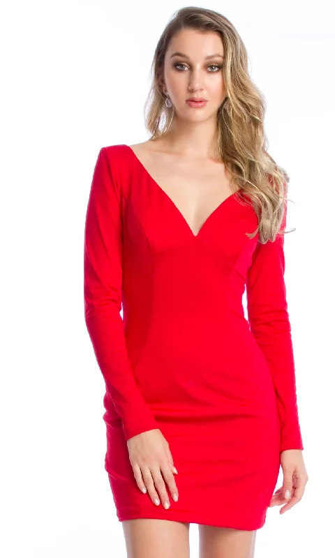 Long Sleeve Short Party Dress: Ava Presley 25940 Tunics Trousers formal