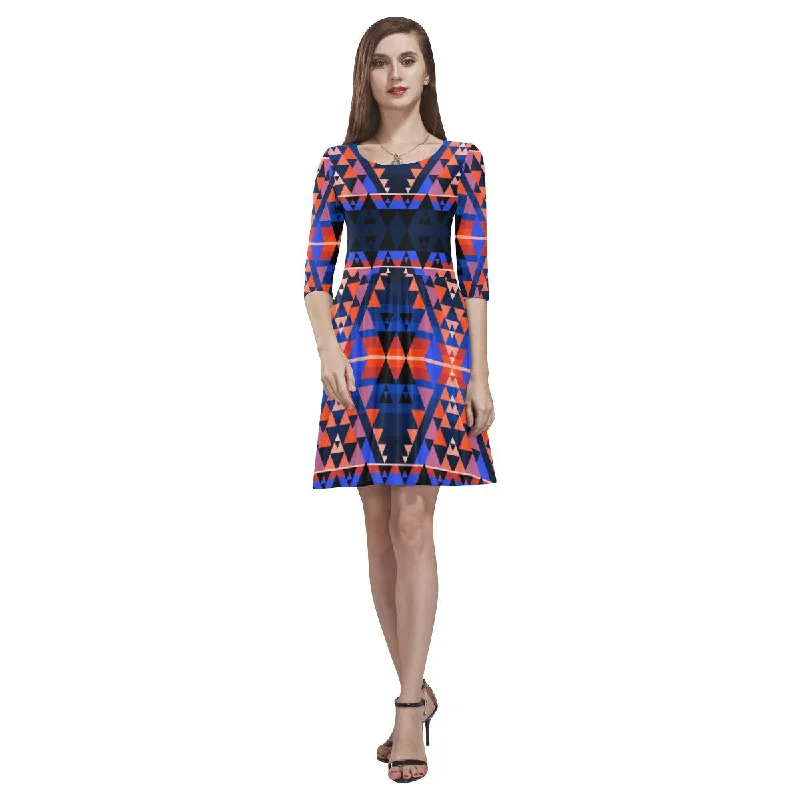 Writing on Stone Battle Tethys Half-Sleeve Skater Dress Tunics Trendy modern