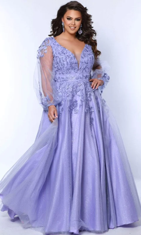 Sydney's Closet SC7373 - Floral Embroidered Prom Dress Halter Neckline Beach