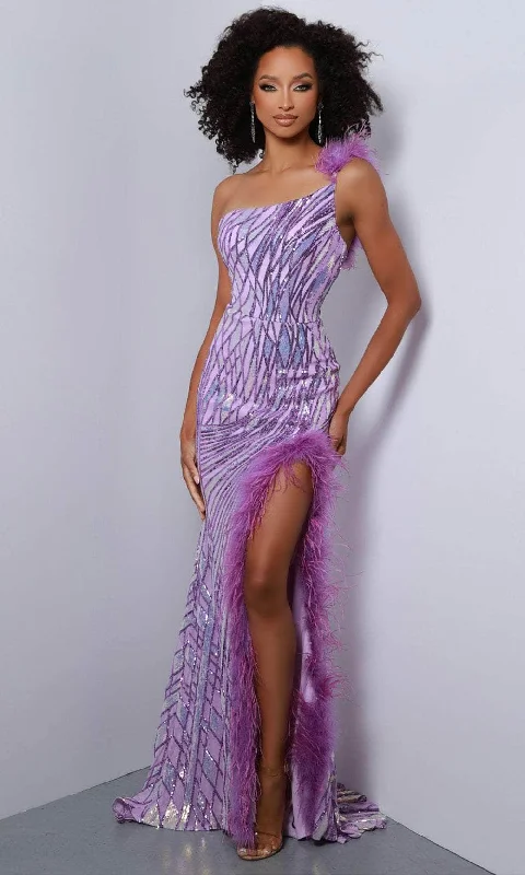 Johnathan Kayne 2844 - Feather Accent Sheath Prom Dress Tunics Cozy soft