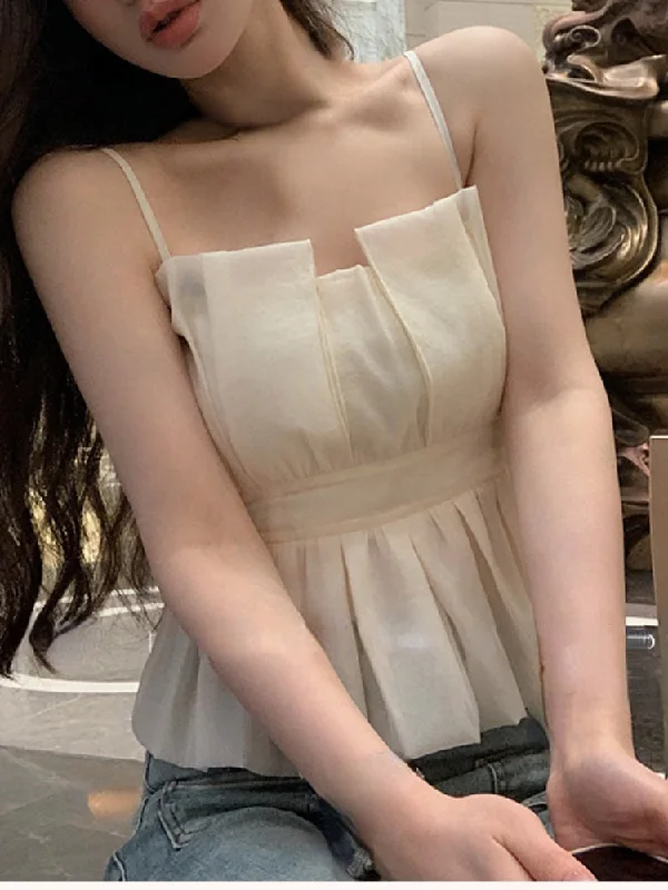 Elegant Sweet Corset Office Lady Casual Sleeveless Blouse Women Evening Party Sexy Y2k Crop Top Korean Fashion Summer 2023 Thin Crop Top Open Front Quick Dry