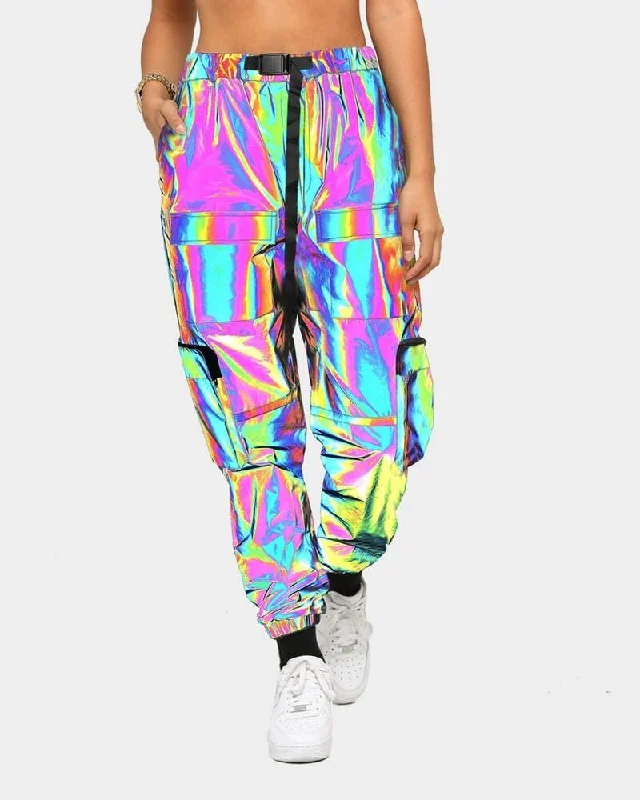 Reflective Cargo Pants with Belt + Pockets Comfortable Denim Pants