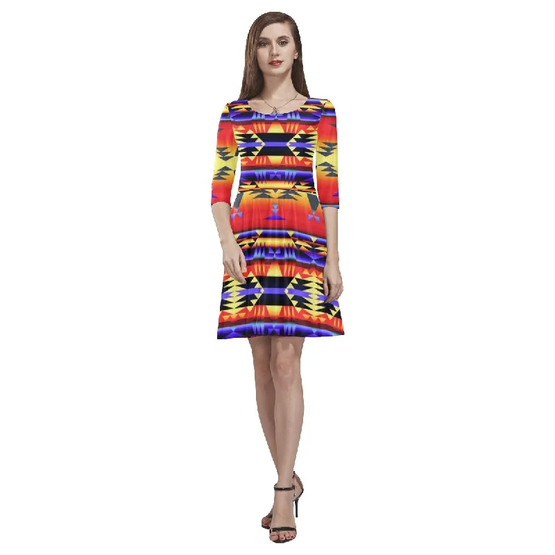 Between the San Juan Mountains Tethys Half-Sleeve Skater Dress Tunics Satin smooth
