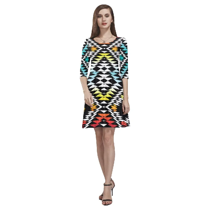 Taos Sunrise Tethys Half-Sleeve Skater Dress Tunics Office stylish