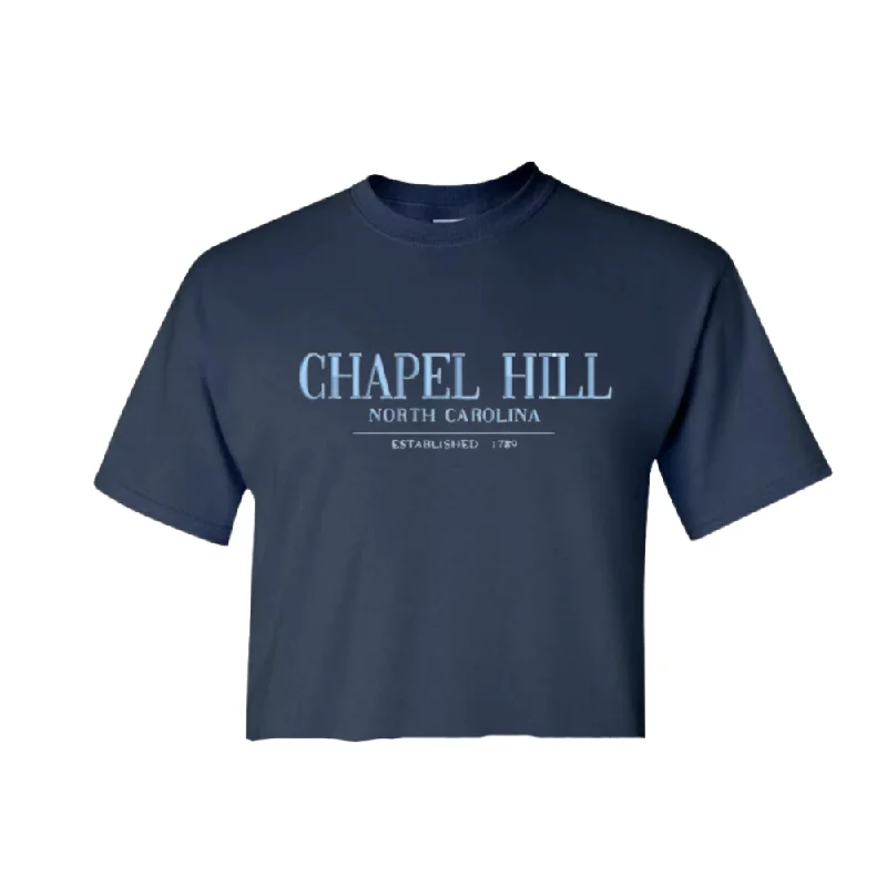 Chapel Hill North Carolina Navy Chill Crop Top Striped Floral Plaid