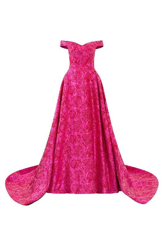 OFF SHOULDER FLORAL PATTERN FULL DRESS Tunics Trendy modern