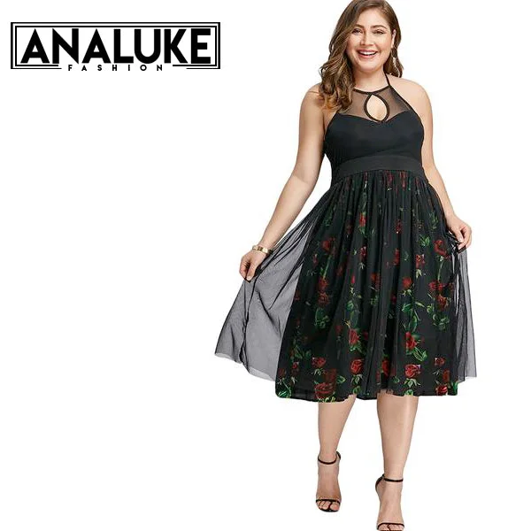 Plus Size Vintage Party Dress Tunics Short Trendy