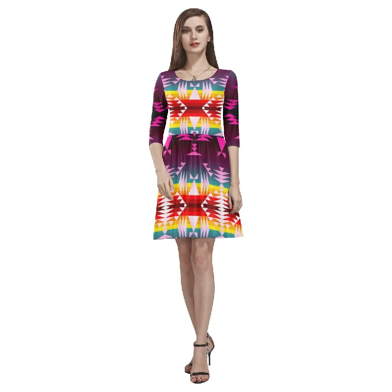 Between the Appalachian Mountains Tethys Half-Sleeve Skater Dress Tunics Travel practical