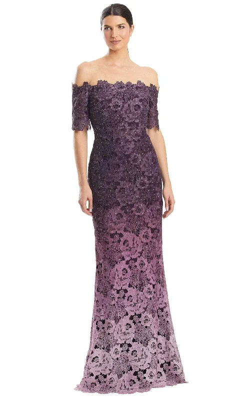 Alexander by Daymor 1976S24 - Off-Shoulder Lace Applique Dress Tunics Sophisticated sleek