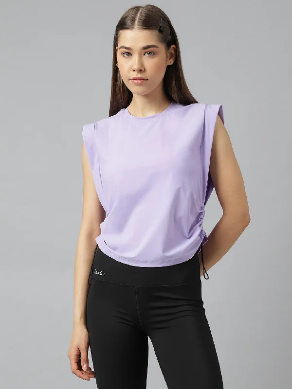 Women's side pull up crop top Print Jacquard Patchwork