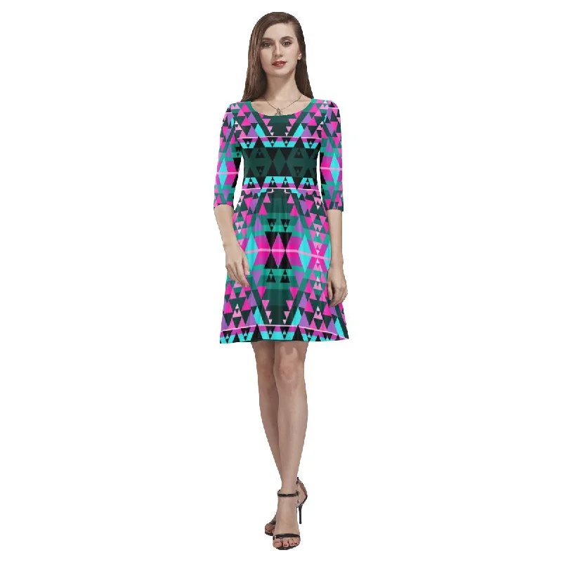 Writing on Stone Sunset Tethys Half-Sleeve Skater Dress Tunics Exclusive limited