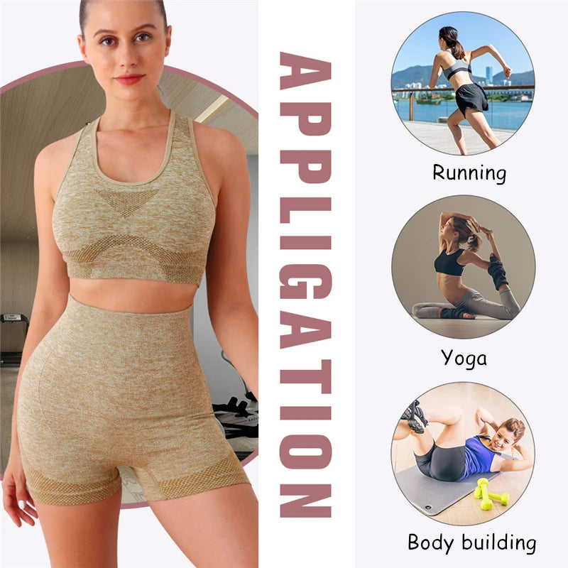2PCS Seamless Women Yoga Set Workout Sportswear Gym Clothing Fitness Long Sleeve Crop Top High Waist Leggings Sports Suits Chenille Fabric Brocade Fabric Lace Fabric